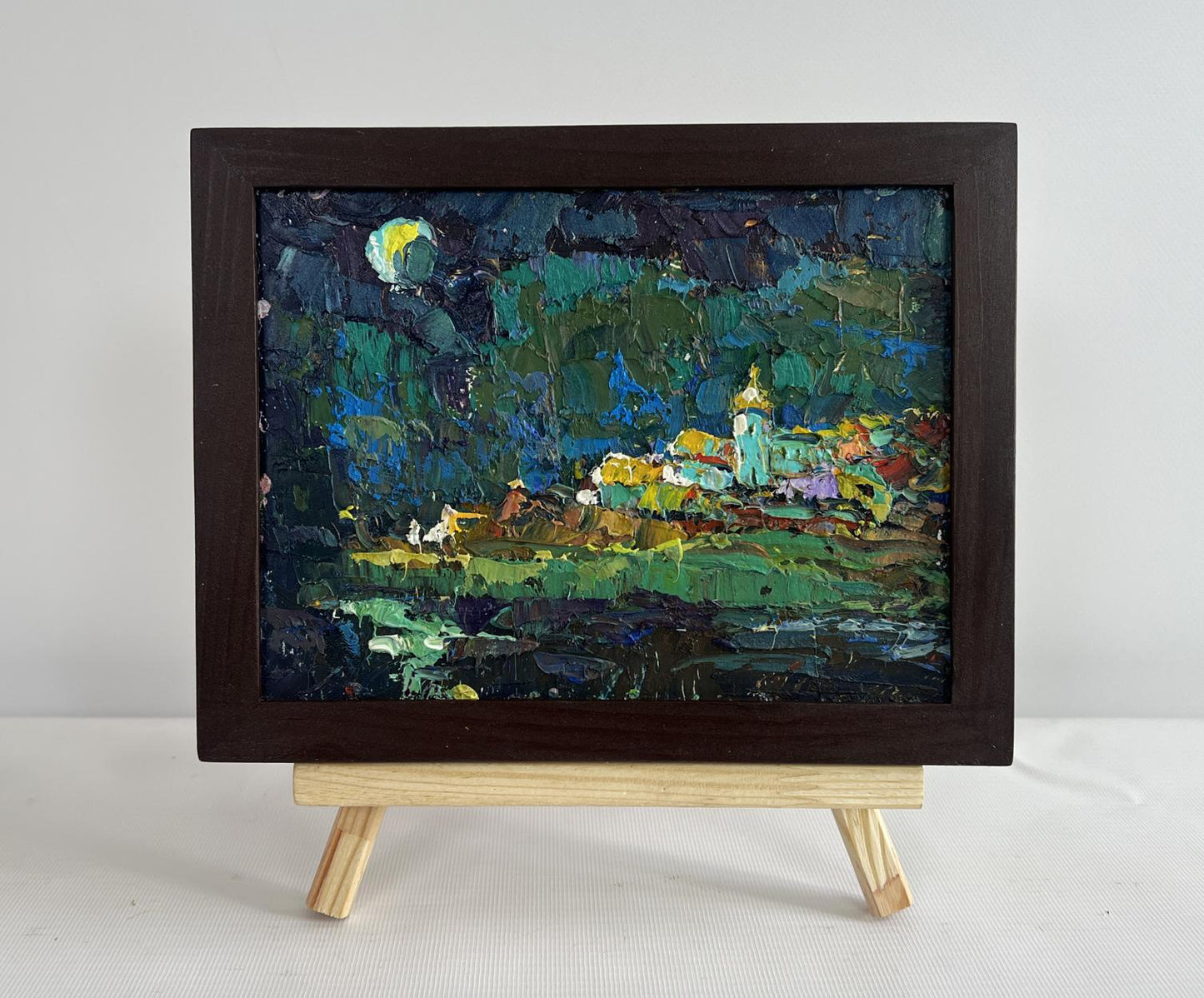 Oil painting The moonlit night illuminates by Oksana Ivanyuk
