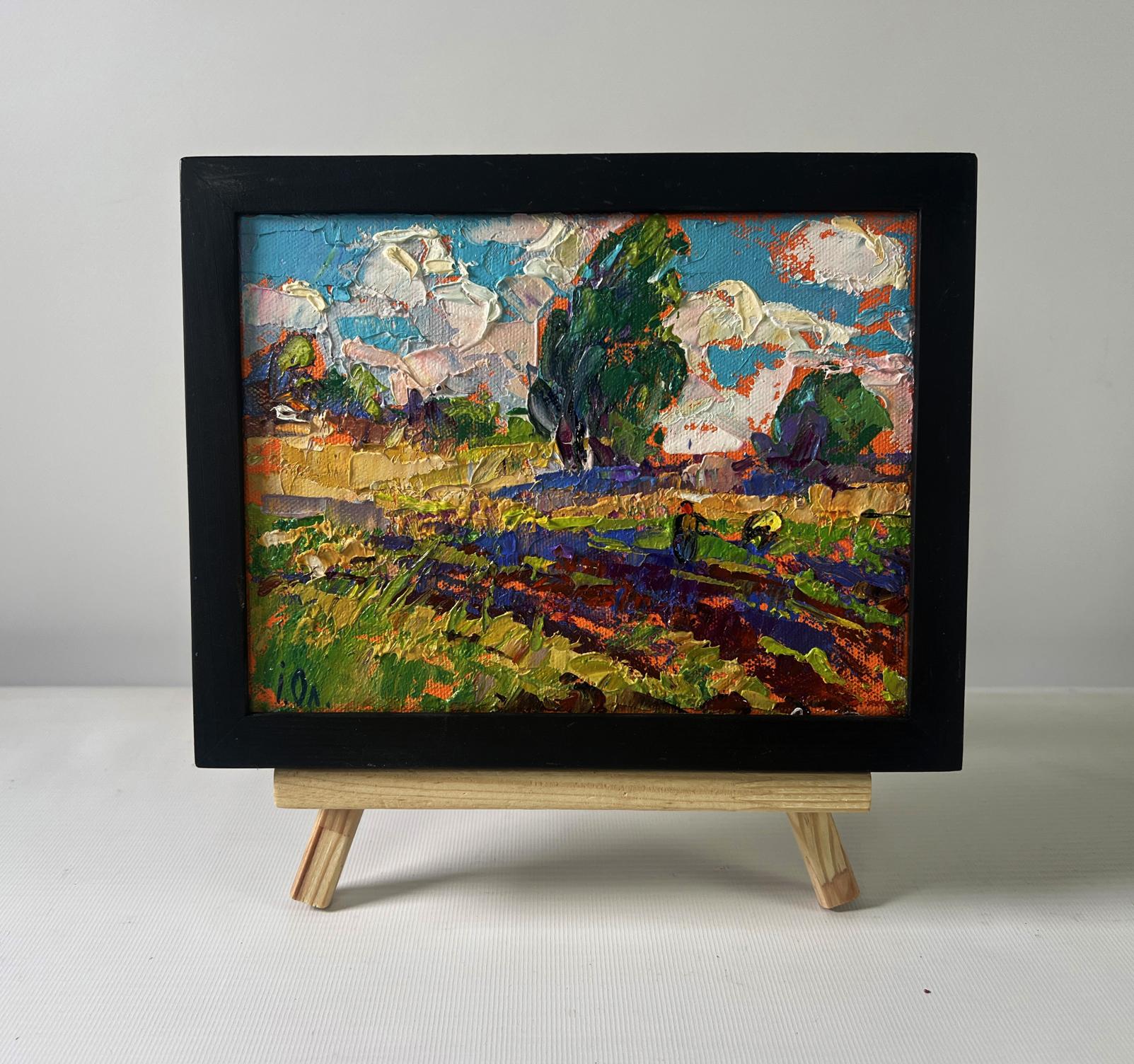 Oil painting The beginning of the harvest in the garden by Oleksiy Ivanyuk