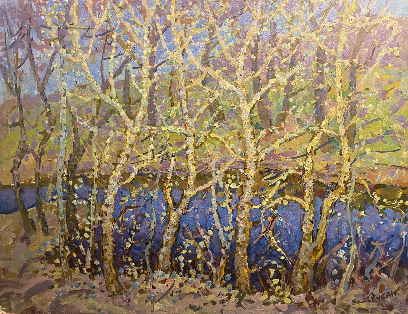 Vibrant impressionist oil painting April Awakening by Grigoriy Ruban