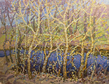 Vibrant impressionist oil painting April Awakening by Grigoriy Ruban