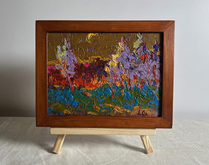Oil painting Moon in the sky by Oleksiy Ivanyuk in wooden frame