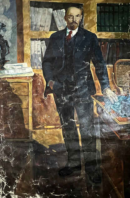 Oil painting Portrait of Lenin in his office Shingur Victor