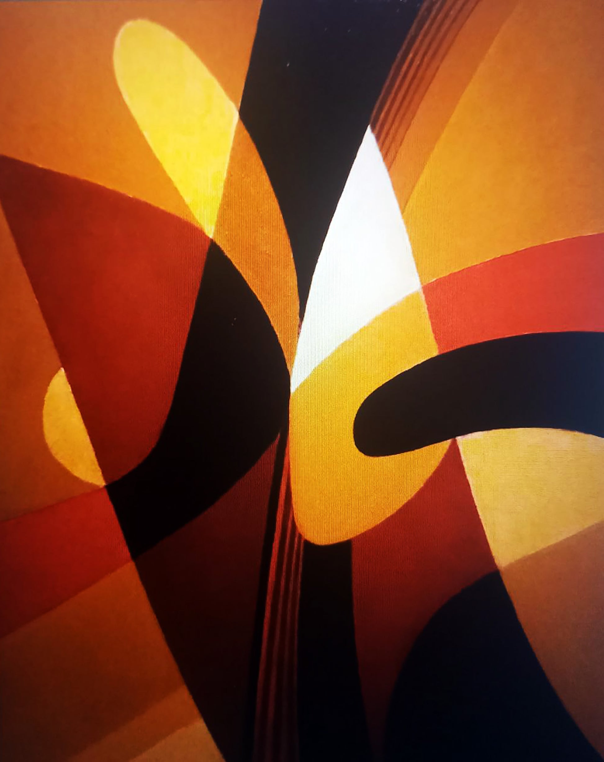 Oil painting Warm forms by Alexander Strashevich, bold geometric shapes