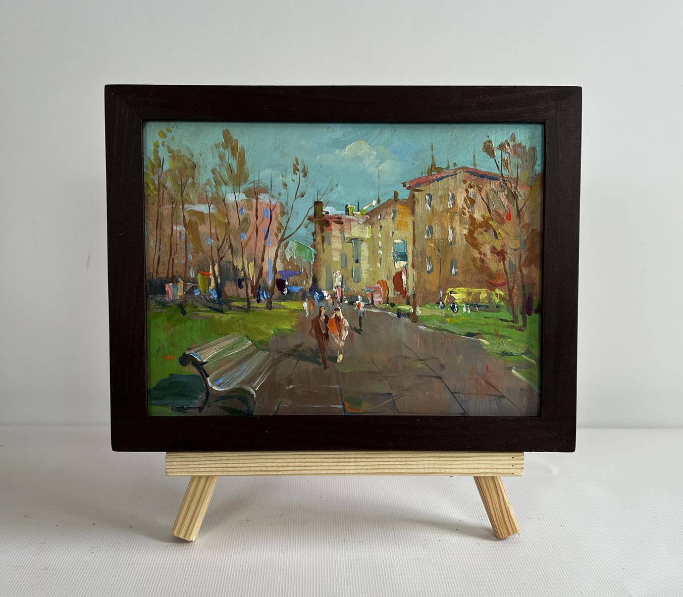 Framed oil painting Golden autumn in the park by Yuriy Suprunchuk
