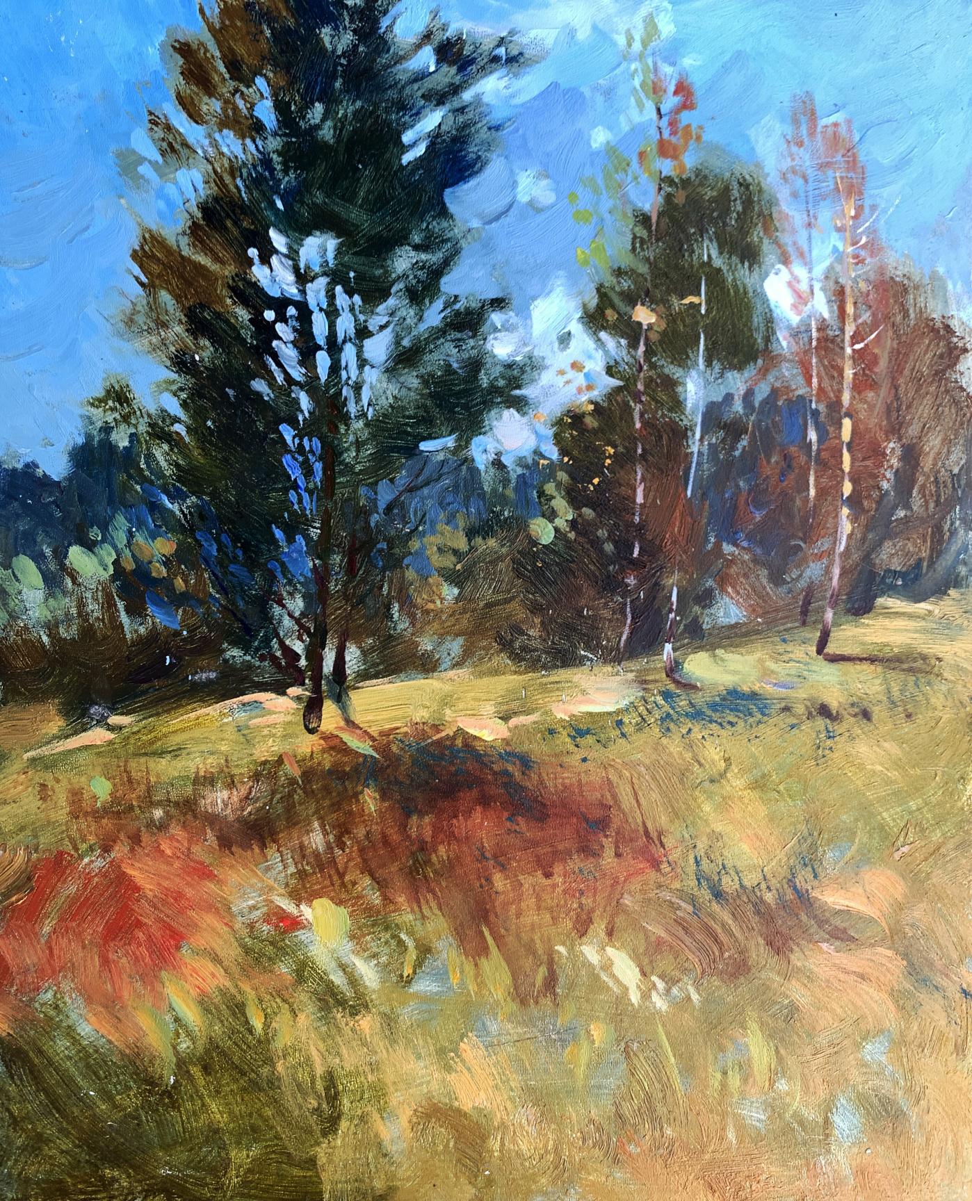 Vibrant impressionist oil painting Beginning of autumn by Yuriy Suprunchuk