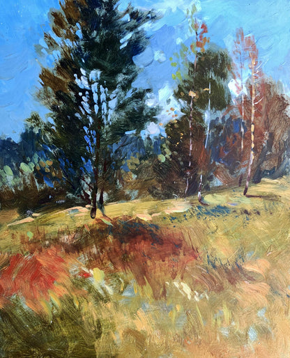 Vibrant impressionist oil painting Beginning of autumn by Yuriy Suprunchuk
