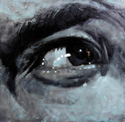 Haunting oil painting of human eye by Ilon Ed Potapenkov