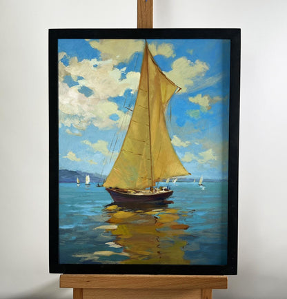 Oil painting Towards the Wind by Yuriy Suprunchuk in black frame
