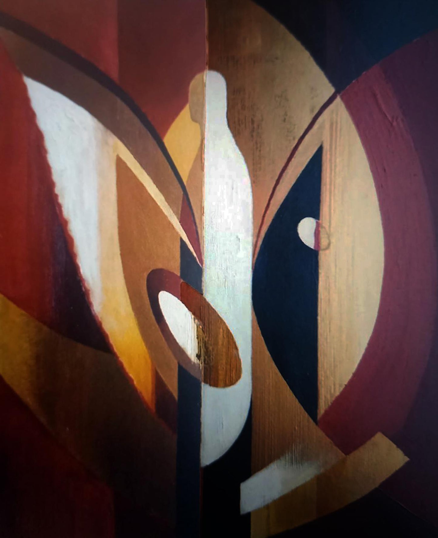 Oil painting Angel by Alexander Strashevich with bold geometric shapes