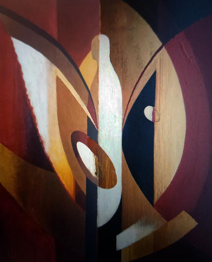 Oil painting Angel by Alexander Strashevich with bold geometric shapes
