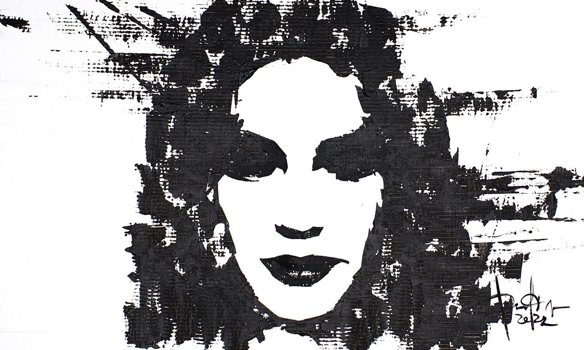 Black-and-white abstract portrait by Dima Filatov, Acrylic Face painting