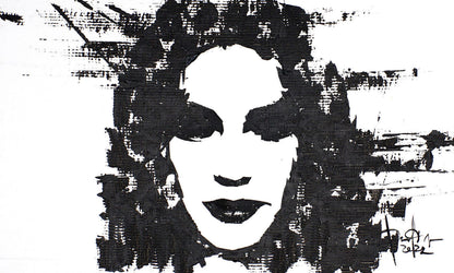 Black-and-white abstract portrait by Dima Filatov, Acrylic Face painting