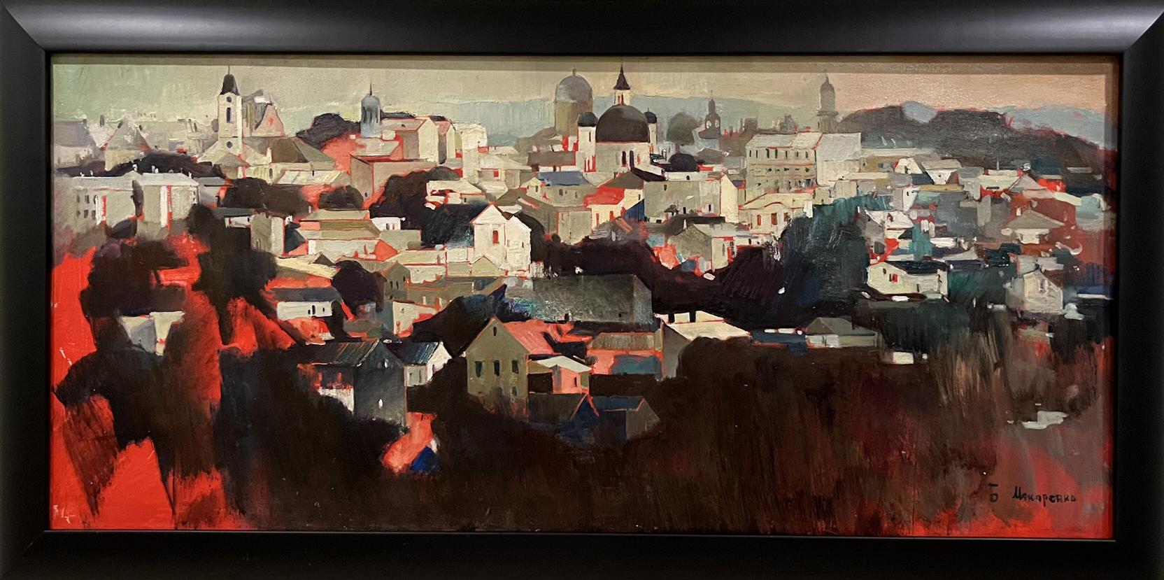 Oil painting Panorama of Chernivtsi by Bohdan Makarenko cityscape