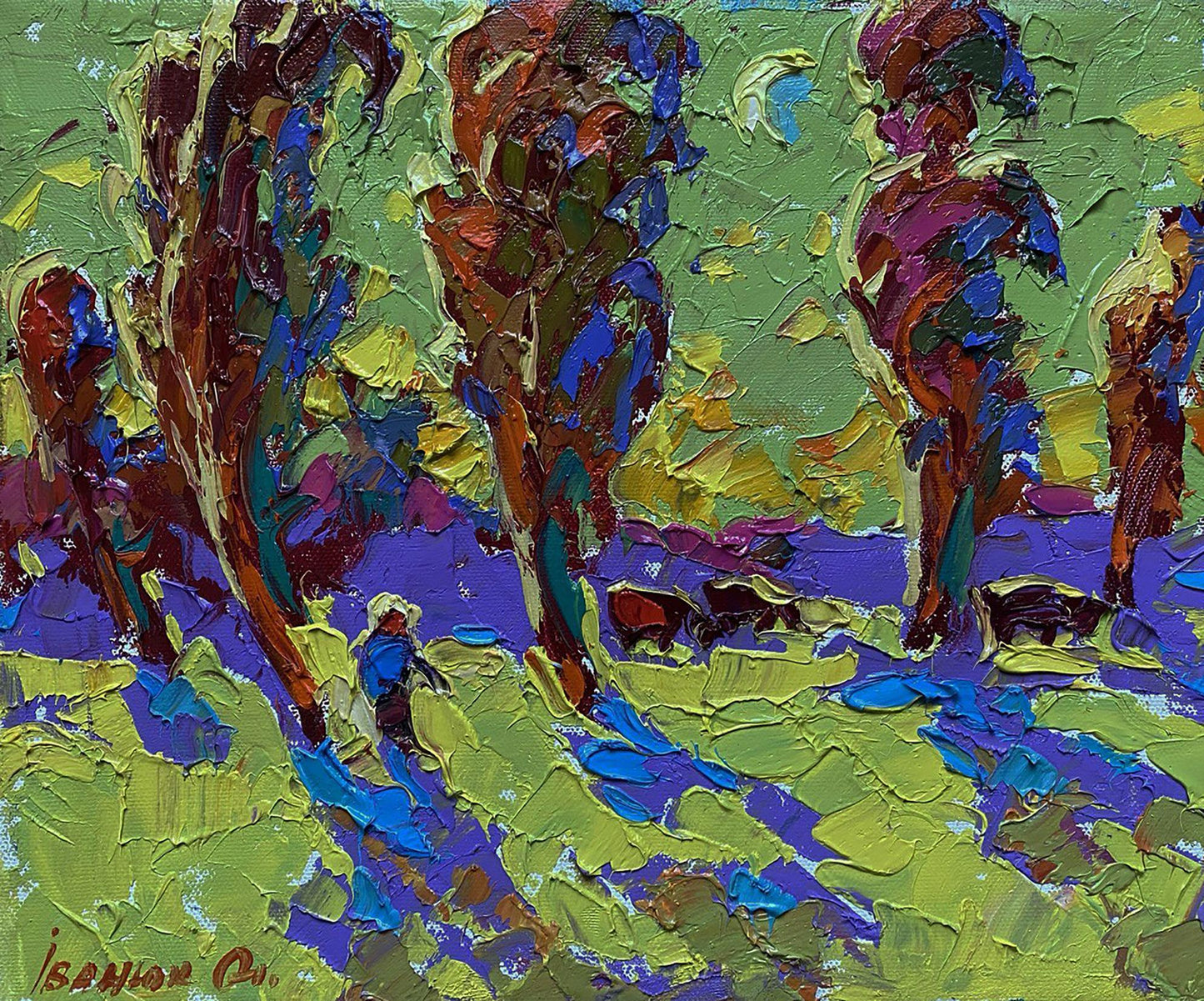 Vibrant impressionist oil painting Returning home in the evening by Oleksiy Ivanyuk
