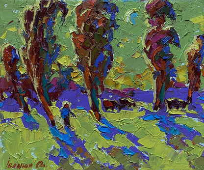 Vibrant impressionist oil painting Returning home in the evening by Oleksiy Ivanyuk