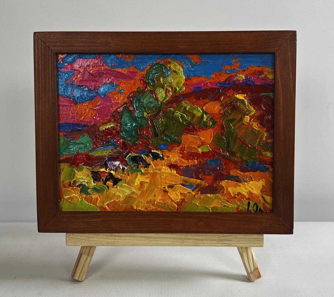 Oil painting Colors of Autumn by Oleksiy Ivanyuk in wooden frame