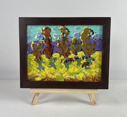 Oil painting The Breeze Brings Peace by Oleksiy Ivanyuk in dark wood frame