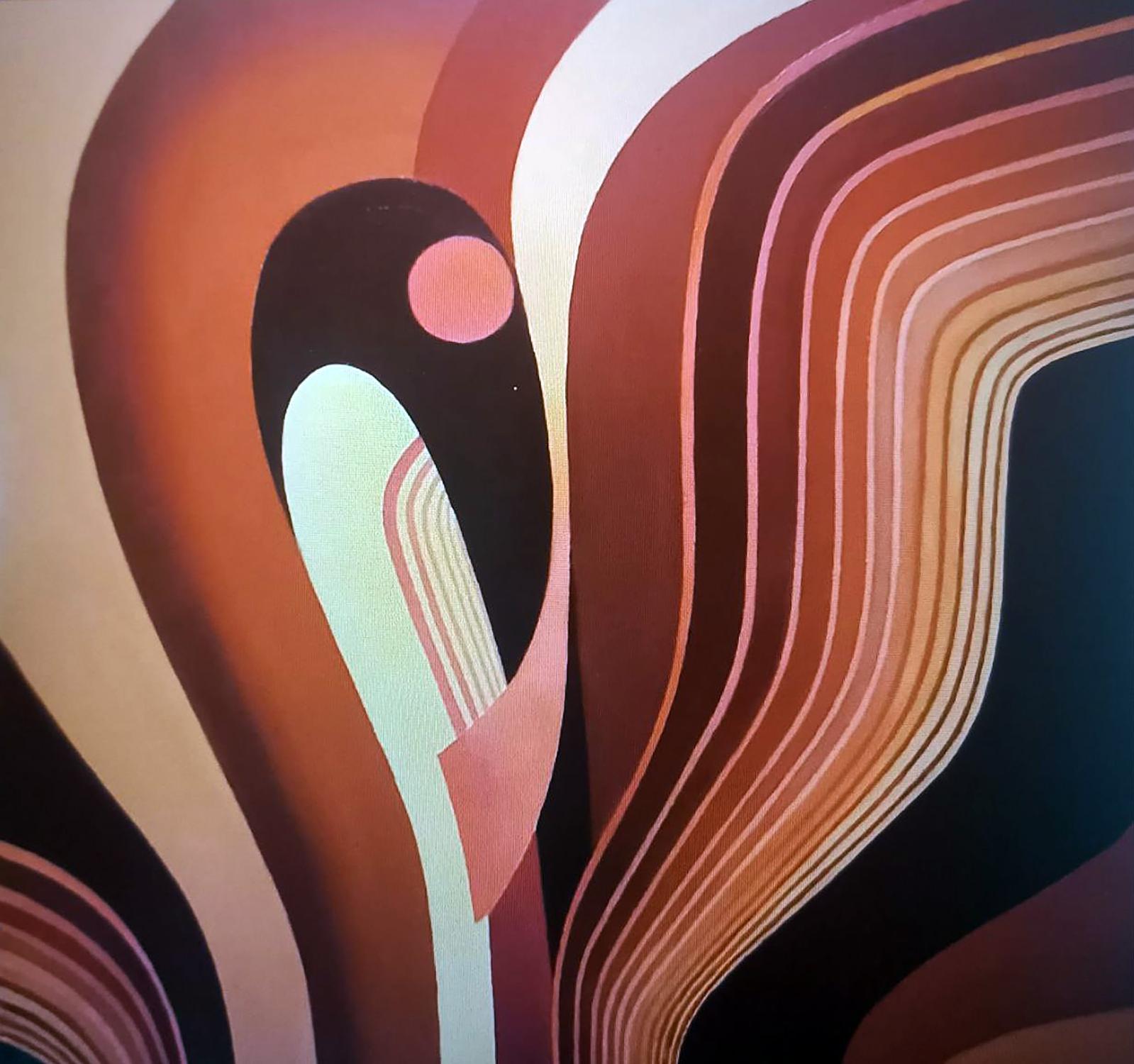 Oil painting Bird by Alexander Strashevich with abstract curves and bird figure