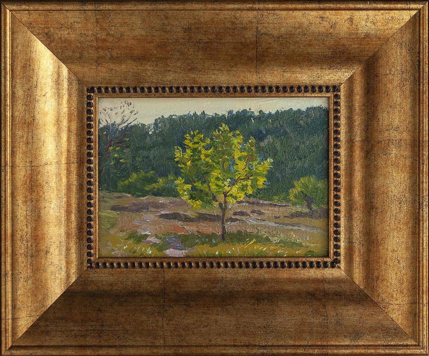 Oil painting Until the Evening by Yury Konovalov in ornate gold frame