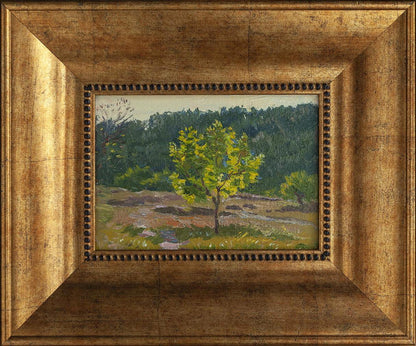 Oil painting Until the Evening by Yury Konovalov in ornate gold frame