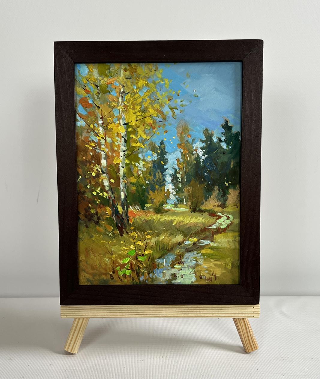 Oil painting Breath of the autumn forest by Yuriy Suprunchuk in wooden frame
