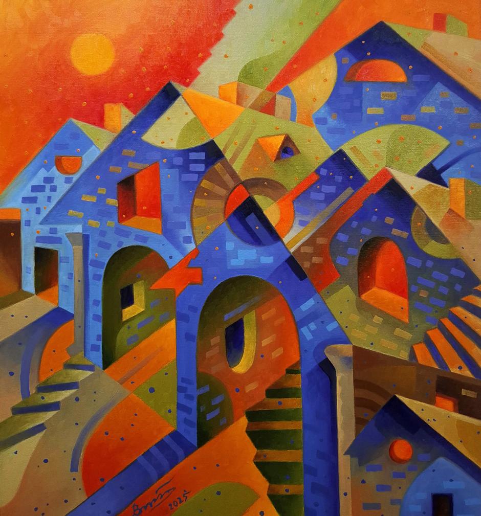 Oil painting Sunset in the Suburbs Sergey Voichenko
