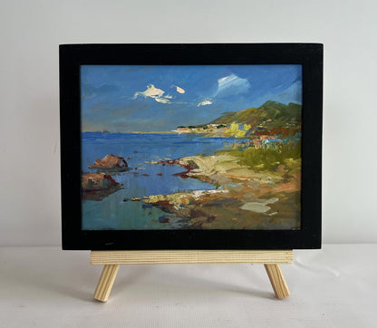 Oil painting The quiet breath of the sea by Yuriy Suprunchuk in black frame