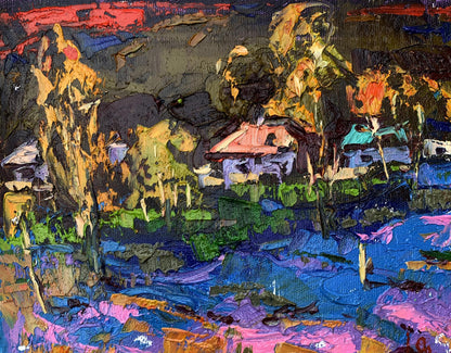 Vibrant impressionist oil painting Night has come by Ivanyuk Oleksiy