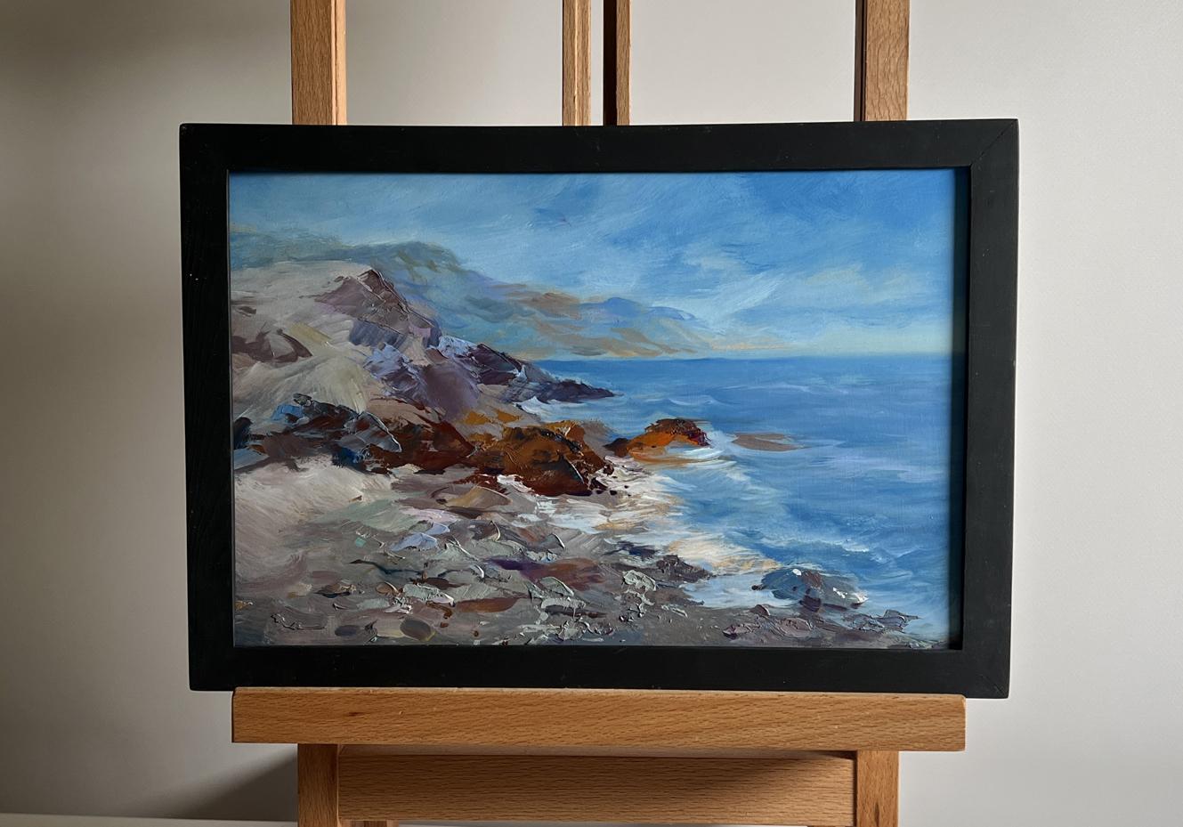 Oil painting Sea waves beating against shore by Yuriy Suprunchuk