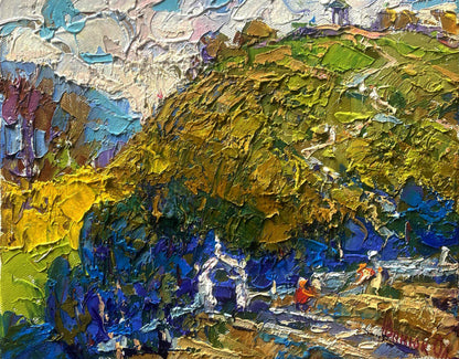 Vibrant impressionist oil painting The hillfort hides the secrets by Oleksiy Ivanyuk