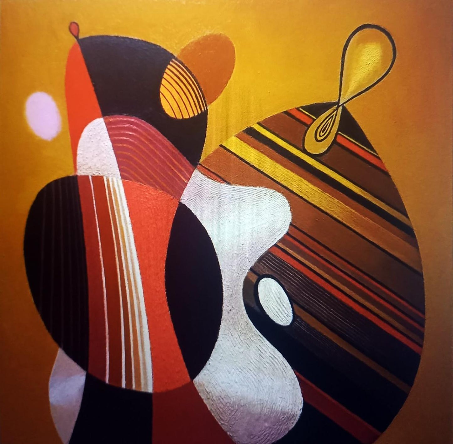 Oil painting Warm still life by Alexander Strashevich, bold geometric shapes
