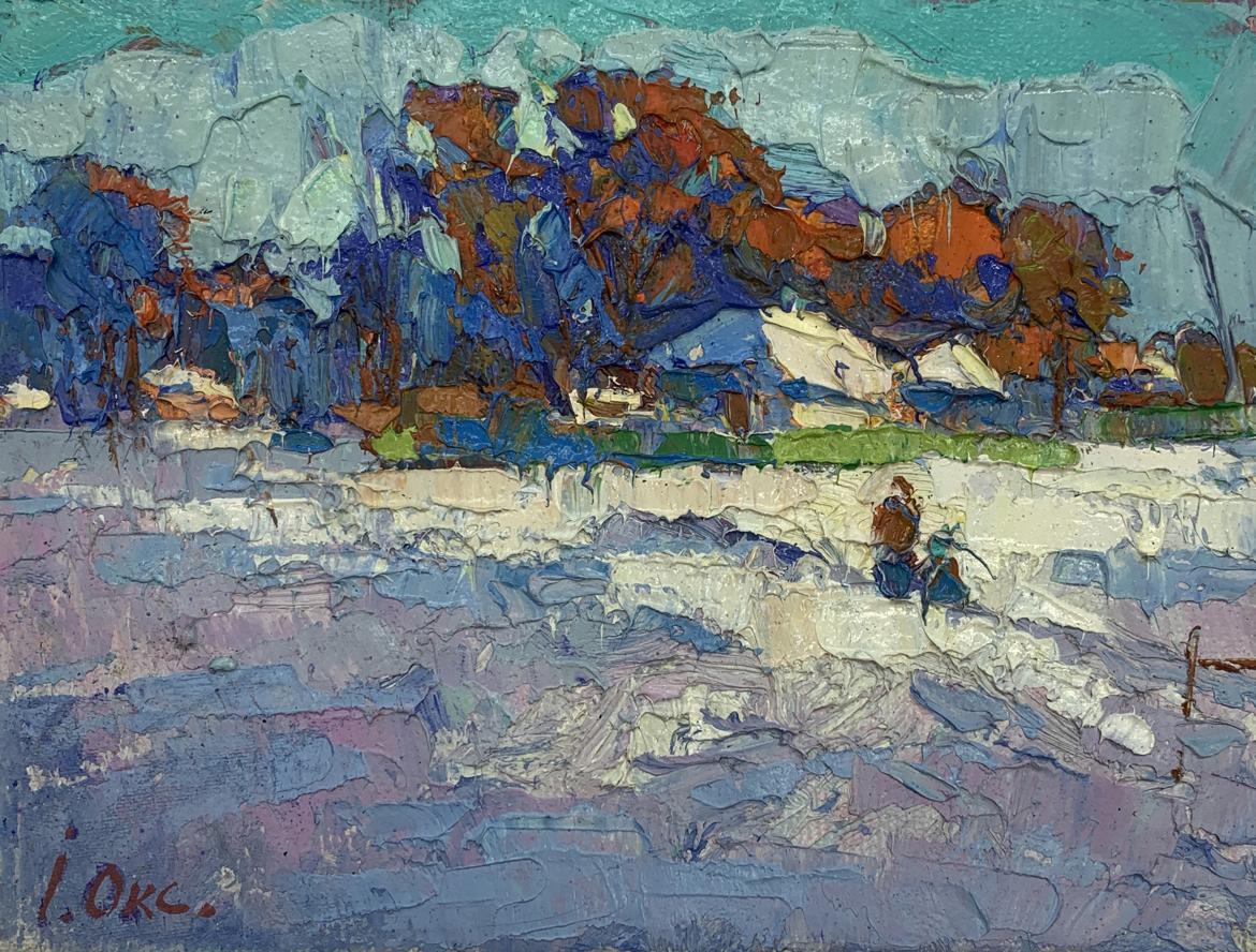 Oil painting Even in the middle of winter Oksana Ivanyuk