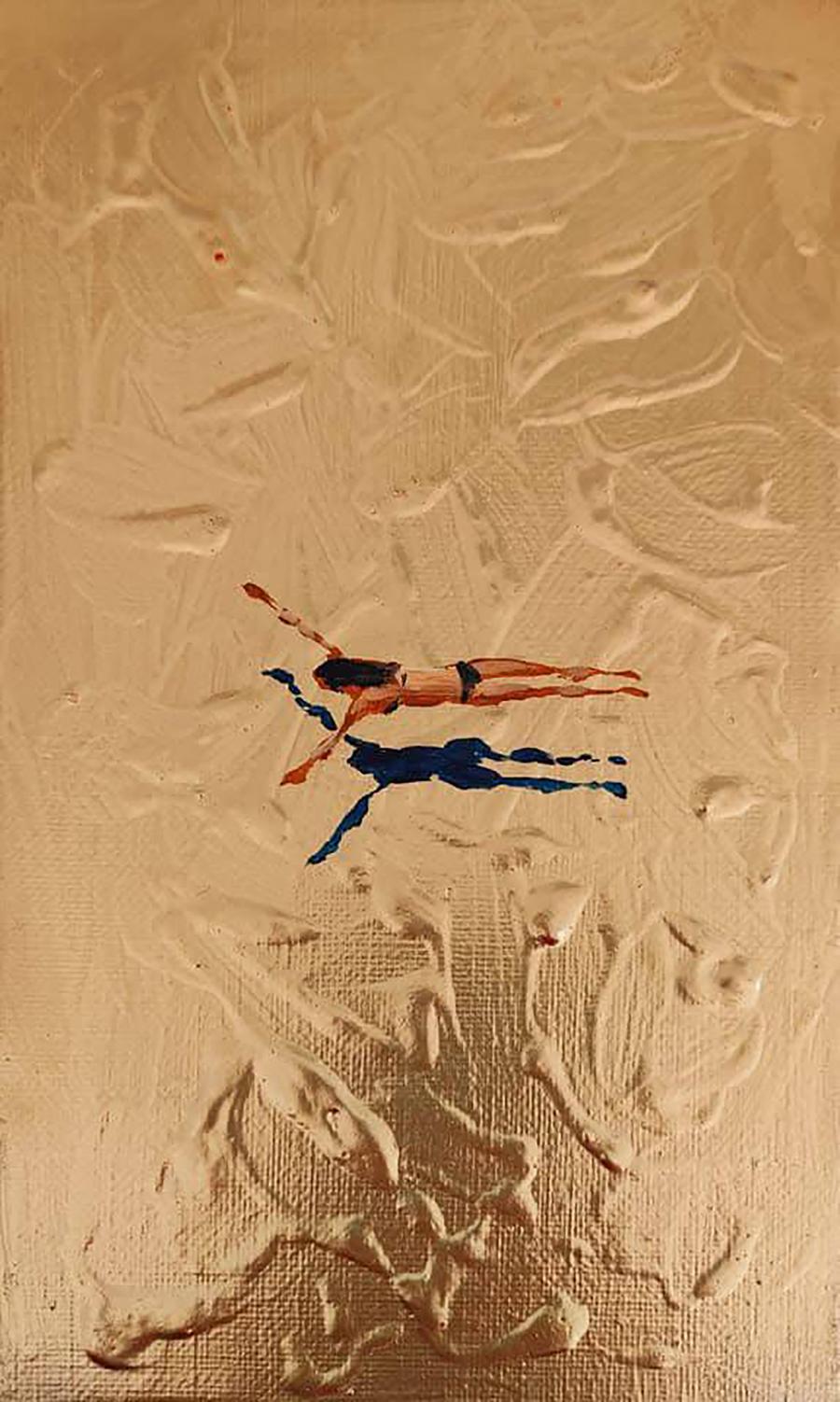 Acrylic painting Golden Pool Olena Klimenko