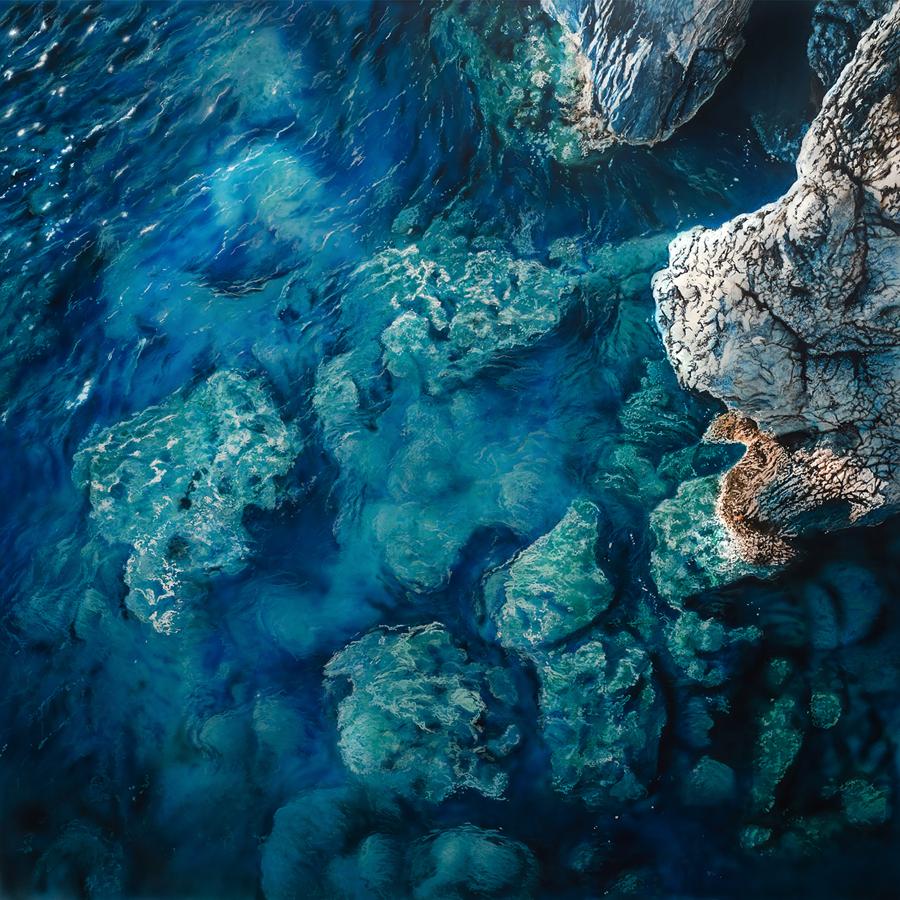 Acrylic painting The Reef in the Sea Johannes Wessmark