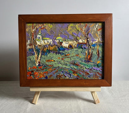 Oil painting Amazing Evening by Oleksiy Ivanyuk village scene