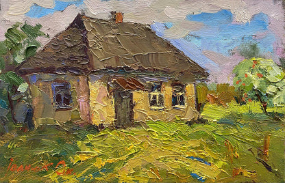 Oil painting Lonely hut Oksana Kalenyuk