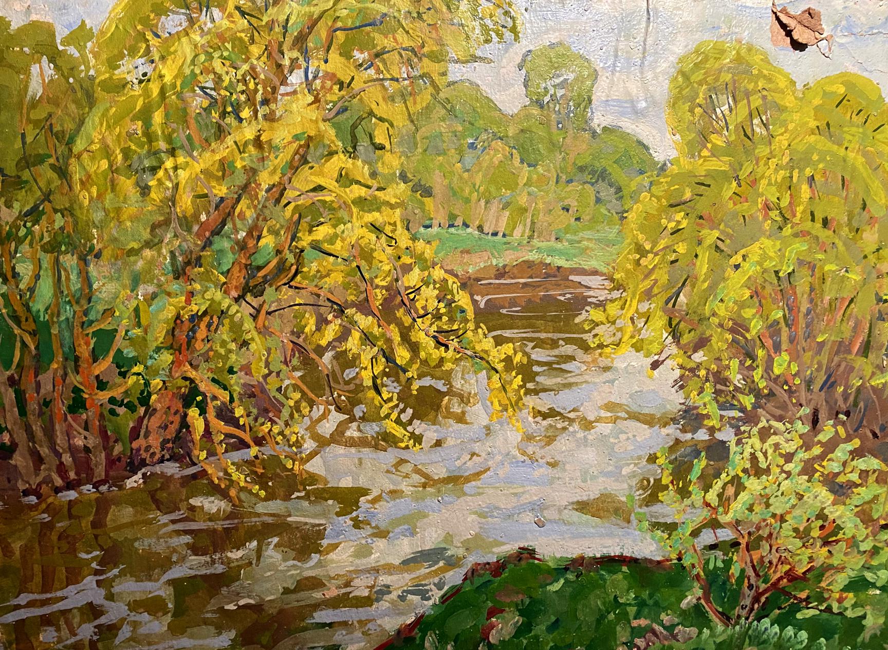 Vibrant impressionist oil painting Above a river by Georgy Kolosovsky