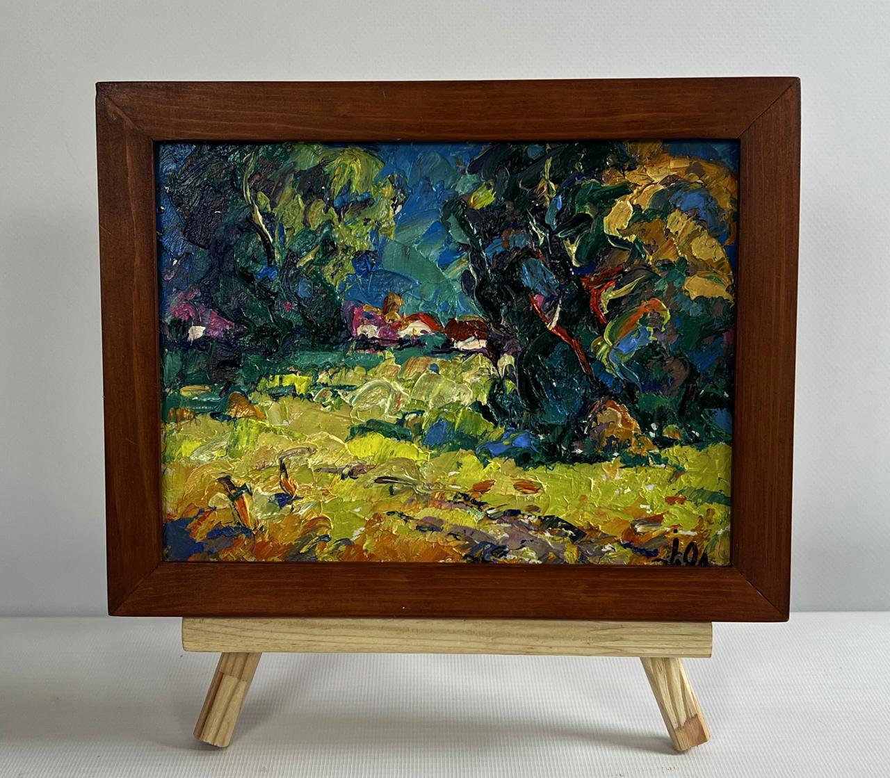 Oil painting After the rain freshness by Oleksiy Ivanyuk in wooden frame