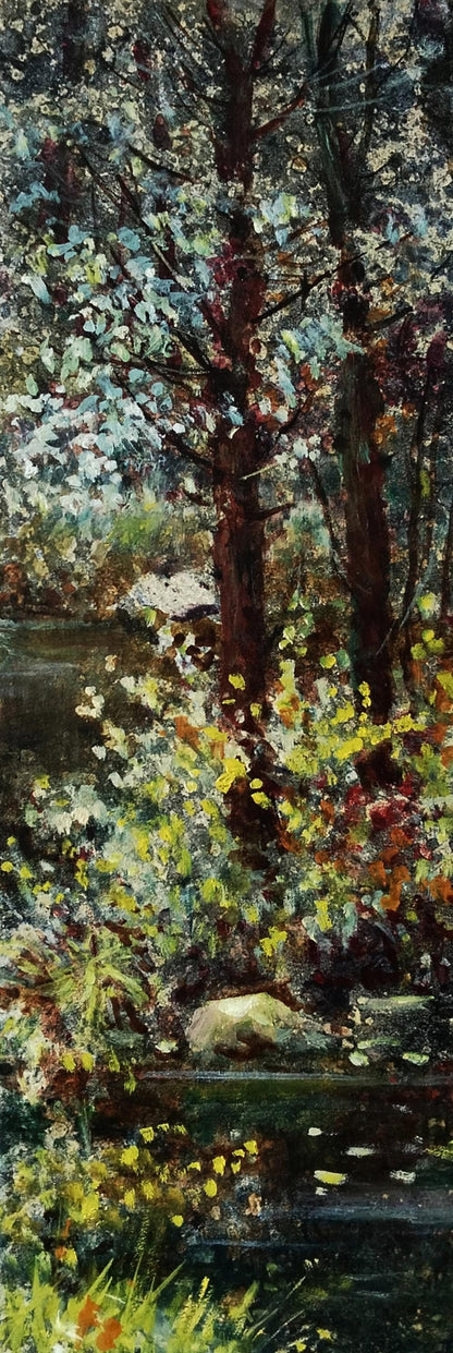 Impressionistic oil painting of trees undressing in wind by Vitaly Duhnevich