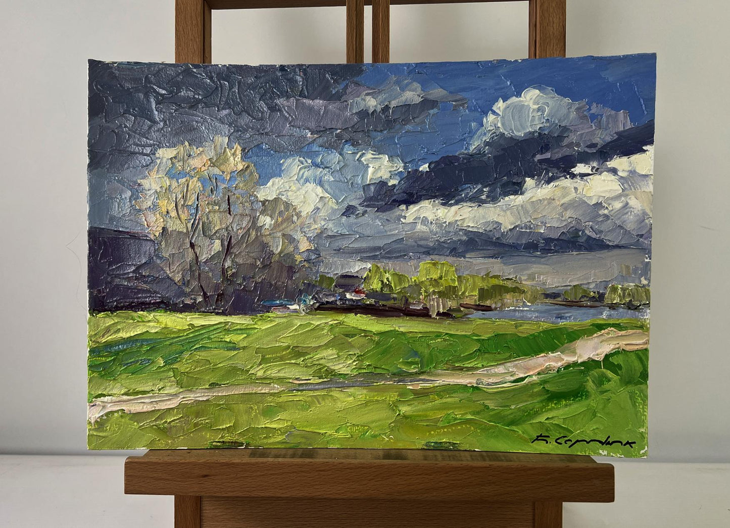 Vibrant impressionist oil painting The first rays of warm Boris Serdyuk