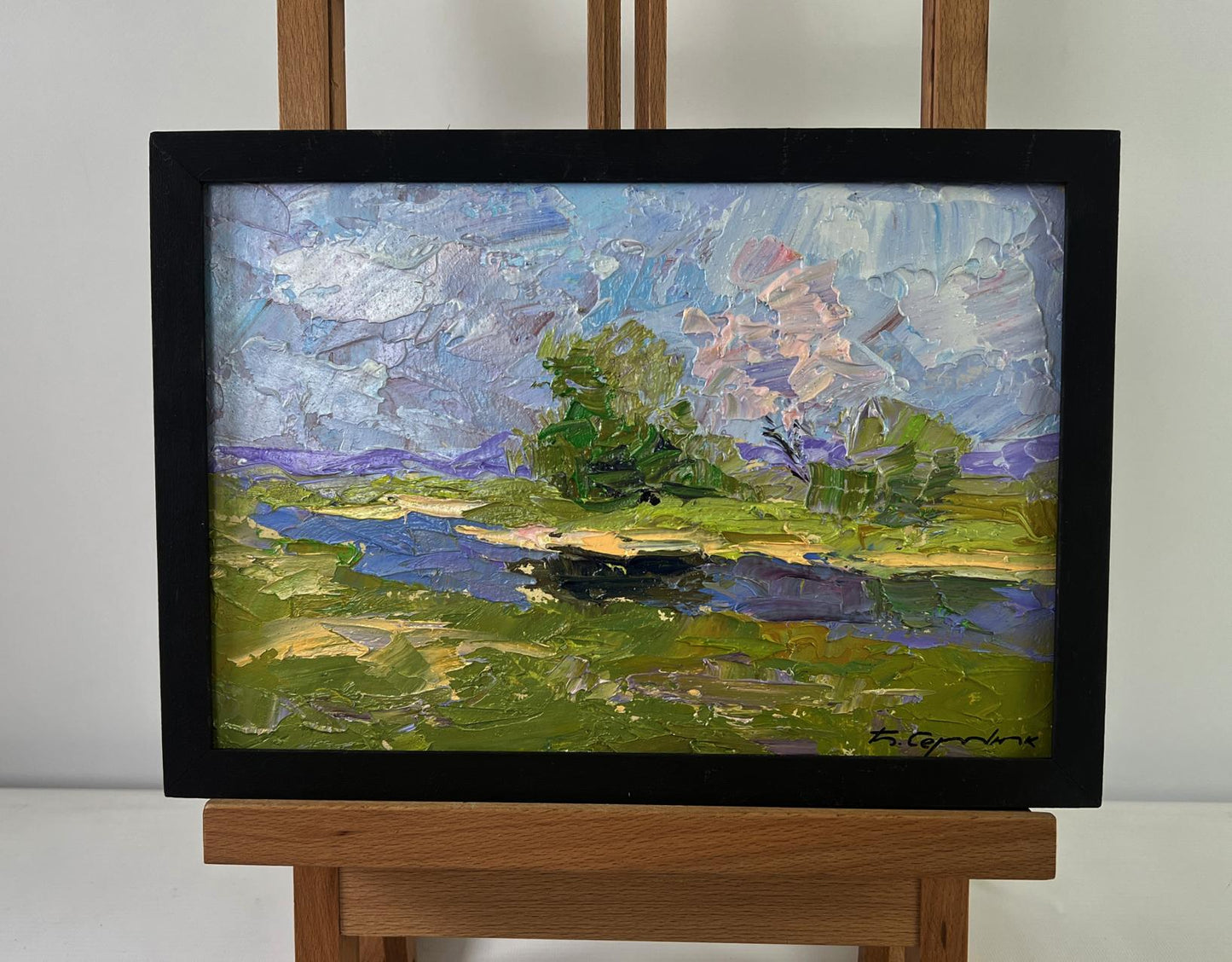 Oil painting Sunny day under a cloudy sky by Boris Serdyuk