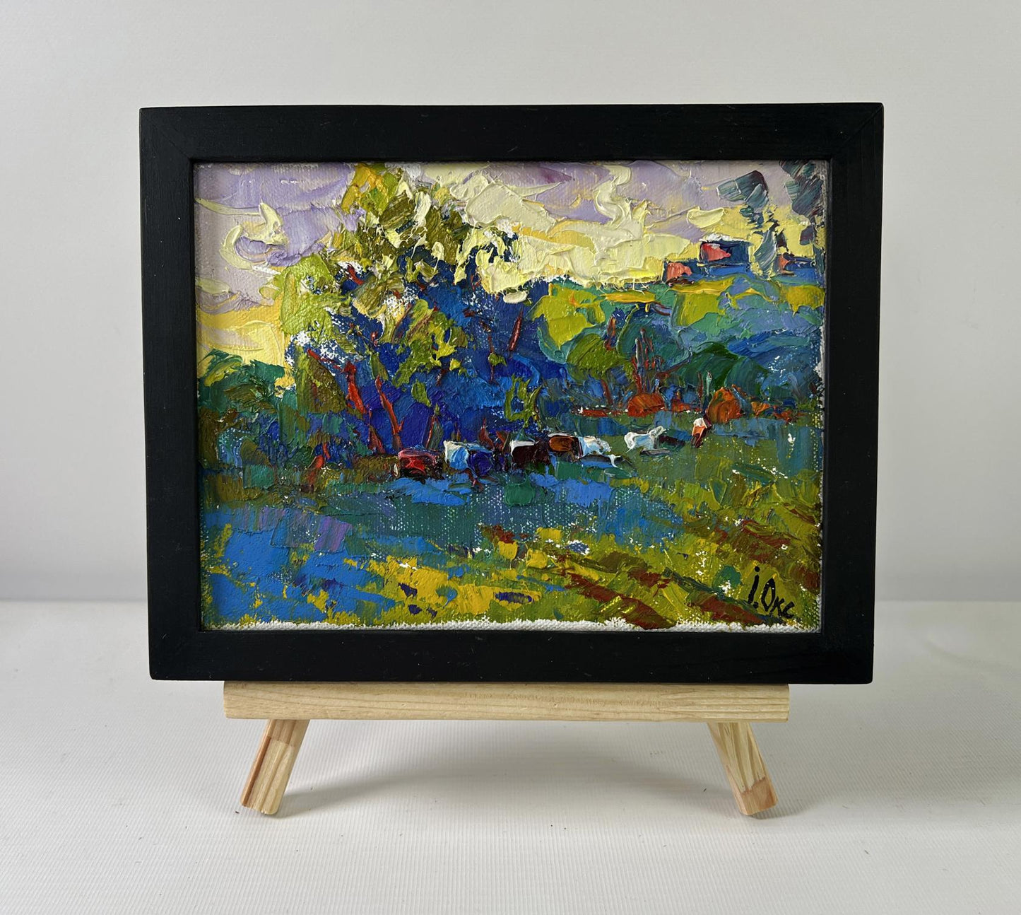 Quiet Morning oil painting by Oksana Ivanyuk in black frame