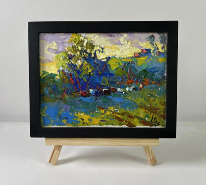Quiet Morning oil painting by Oksana Ivanyuk in black frame