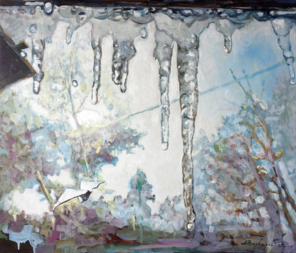 Oil painting Thawed Spring Anatoly Varvarov