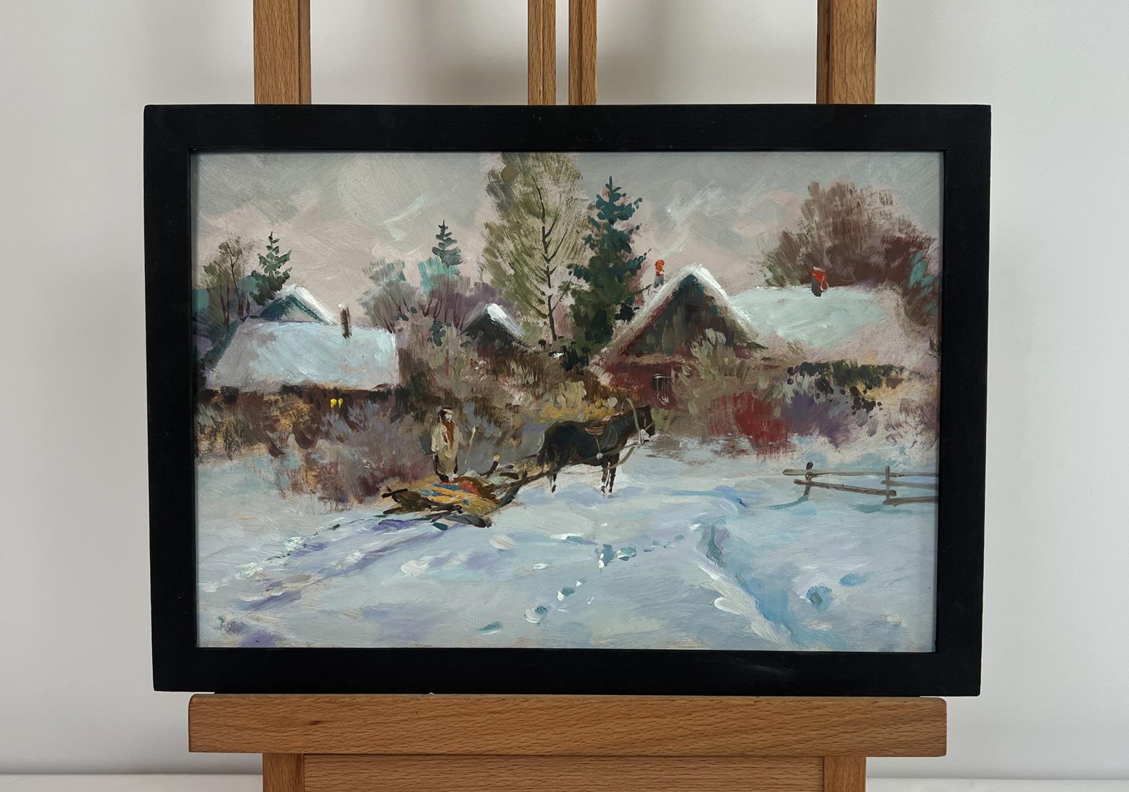 Oil painting Country winter evening by Yuriy Suprunchuk