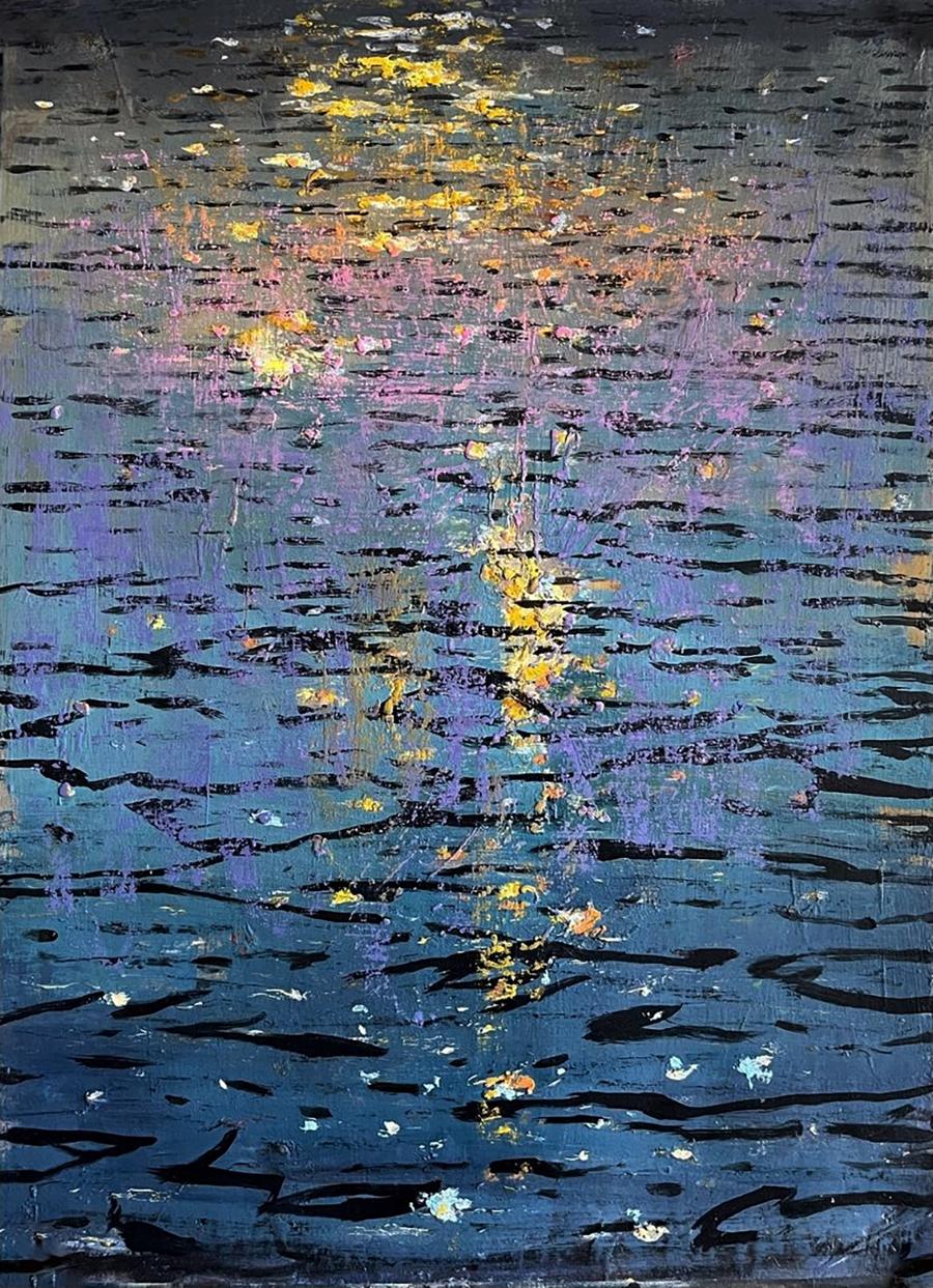 Oil painting Reflection at sea by Juan Angel Gonzalez de la Calle