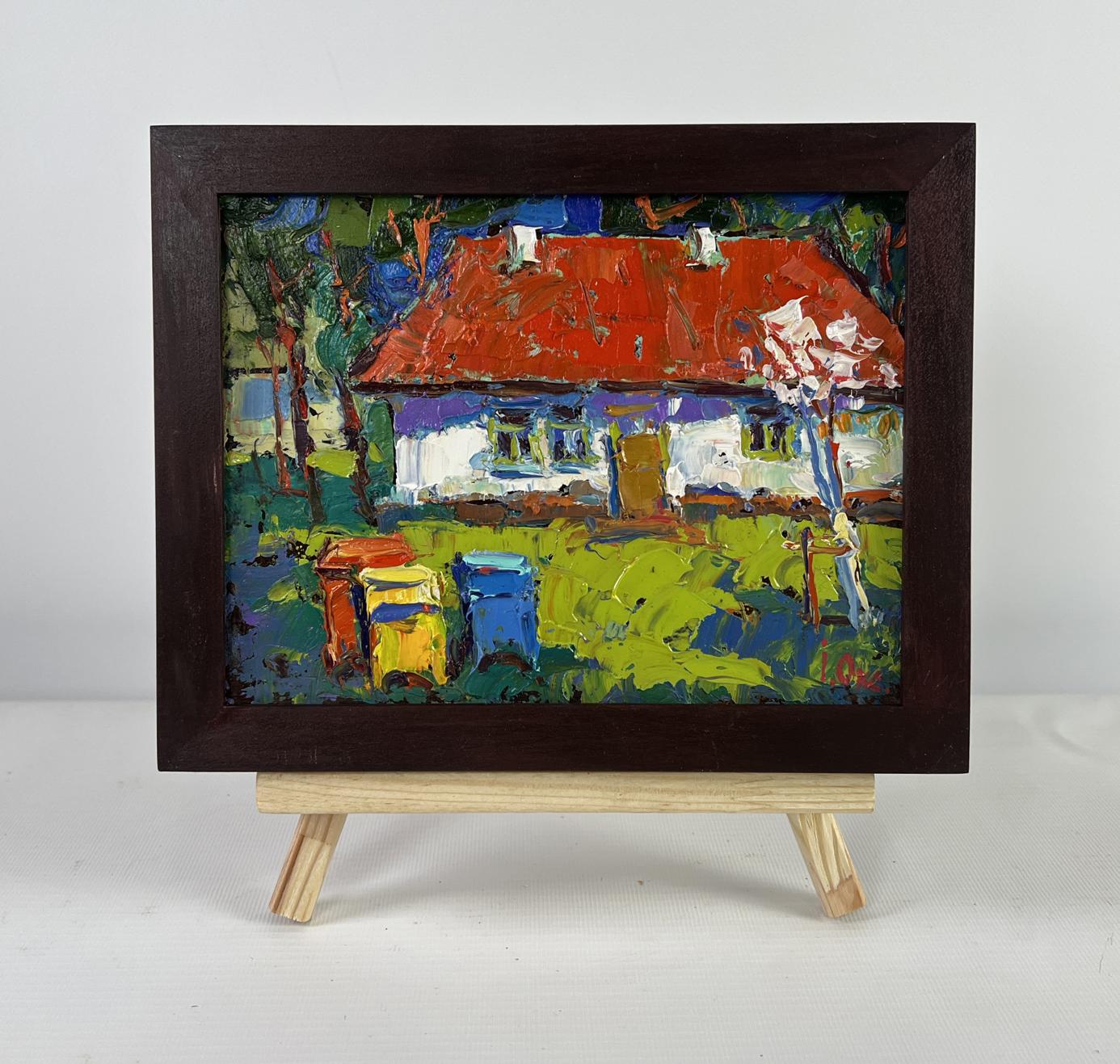 Vibrant impressionist oil painting Near the house by Oksana Ivanyuk