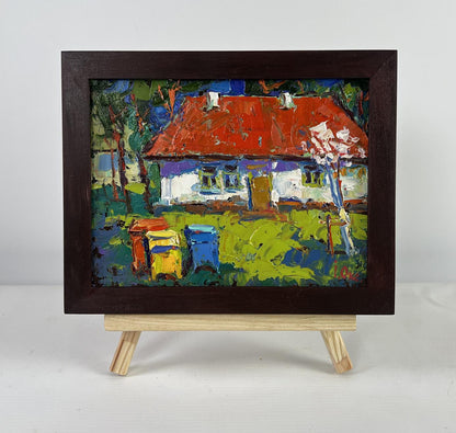 Vibrant impressionist oil painting Near the house by Oksana Ivanyuk