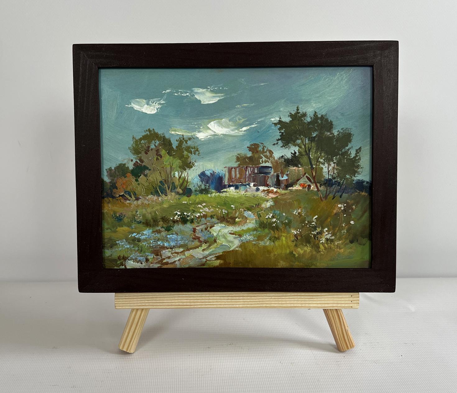 Oil painting of serene summer countryside by Yuriy Suprunchuk