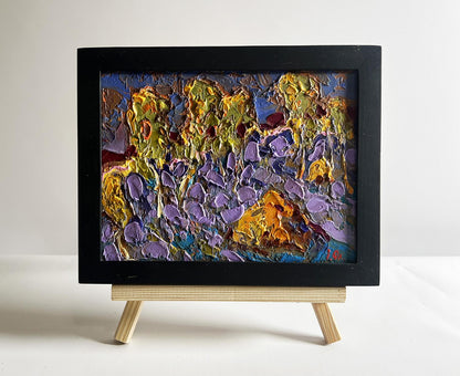 Oil painting Autumn frost in the field by Oleksiy Ivanyuk in black frame